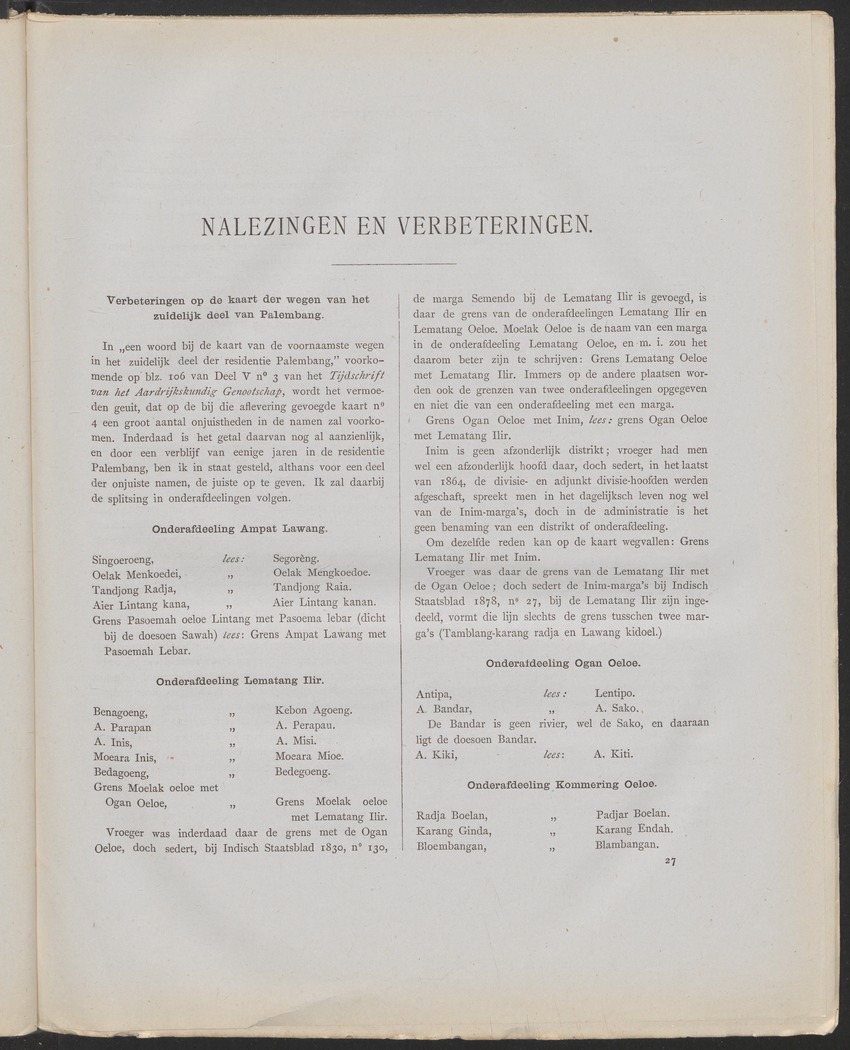 [Four issues and offprints of the Tijdschrift van het Nederlandsch Aardrijkskundig Genootschap with articles and map appendices on the Netherlands Antilles] - 