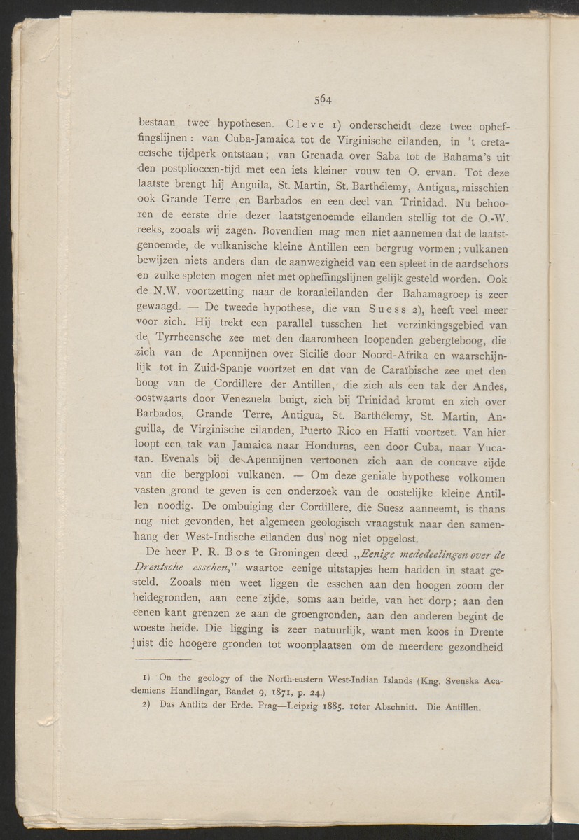 [Four issues and offprints of the Tijdschrift van het Nederlandsch Aardrijkskundig Genootschap with articles and map appendices on the Netherlands Antilles] - 
