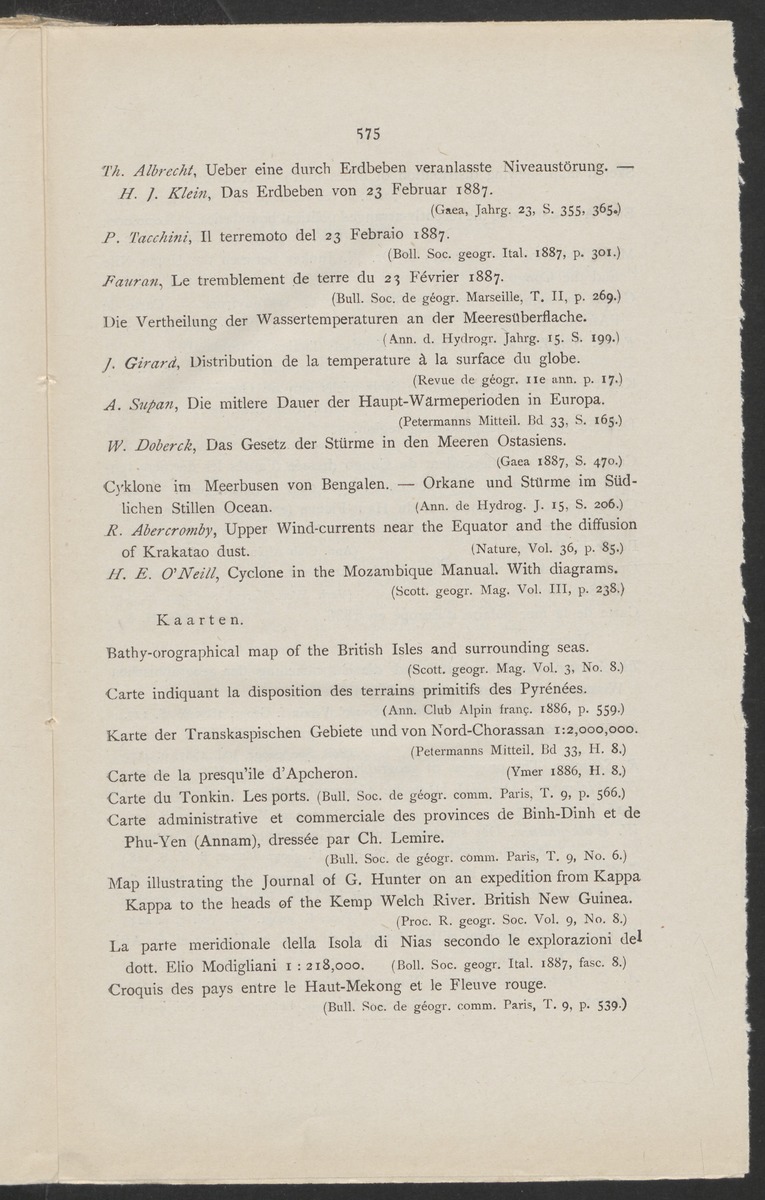 [Four issues and offprints of the Tijdschrift van het Nederlandsch Aardrijkskundig Genootschap with articles and map appendices on the Netherlands Antilles] - 