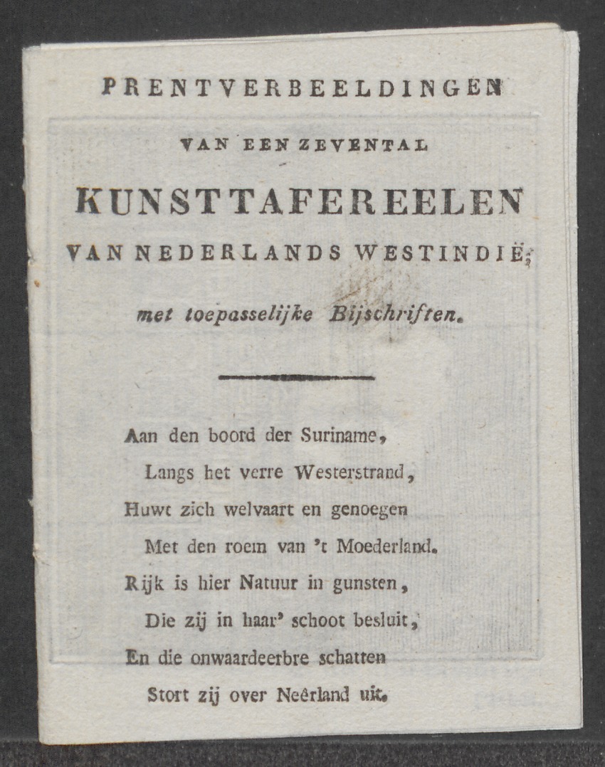 Prentverbeeldingen van een zevental kunsttaferelen van Nederlands Westindië - 