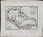Carte des isles de l'Amerique et de plusieurs pays de terre fermé situés au devant de ces Isles & autour du Golfe de Mexique