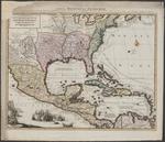 Tabula Mexicae et Floridae, terrarum Anglicarum, et anteriorum Americae insularum; item cursuum et circuituum fluminis Mississipi dicti