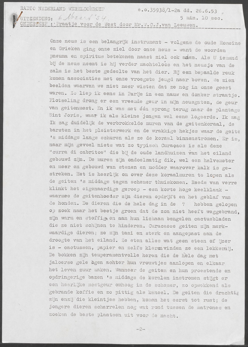 [Transcripties van radio-uitzendingen over Antilliaanse en Surinaamse literatuur van de West-Indische afdeling van Radio Nederland Wereldomroep] - 