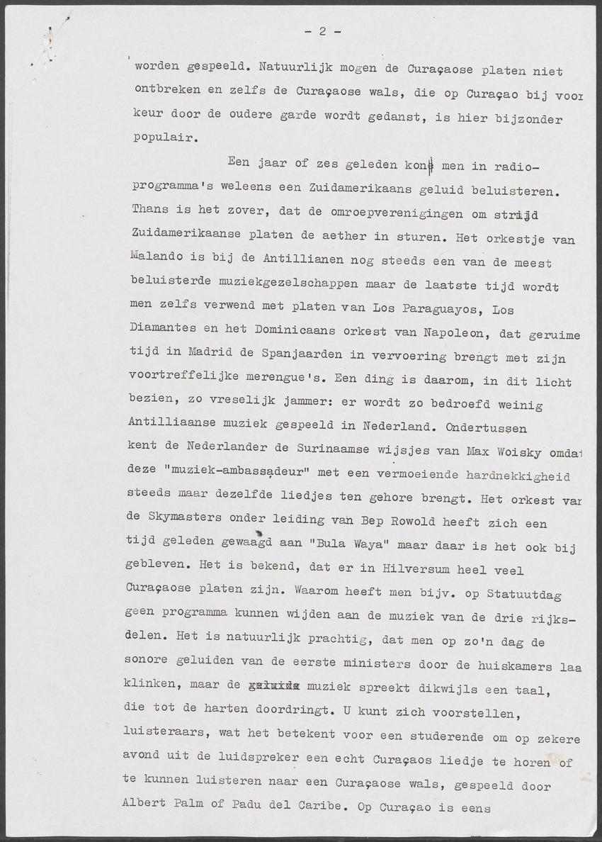 [Transcripties van radio-uitzendingen over Antilliaanse en Surinaamse literatuur van de West-Indische afdeling van Radio Nederland Wereldomroep] - 