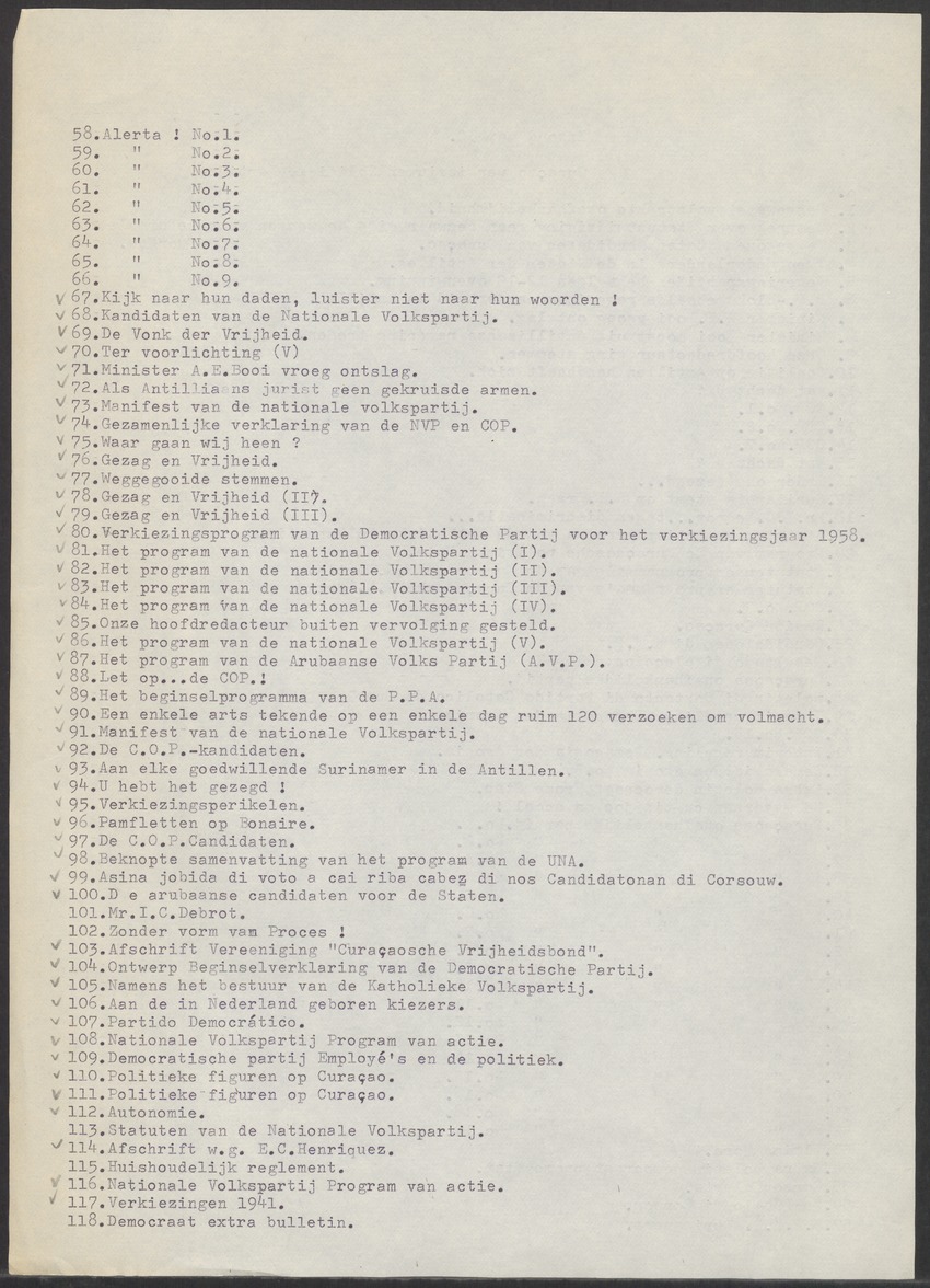 [Politieke partijen en verkiezingen Curaçao, 1941-1958] - 