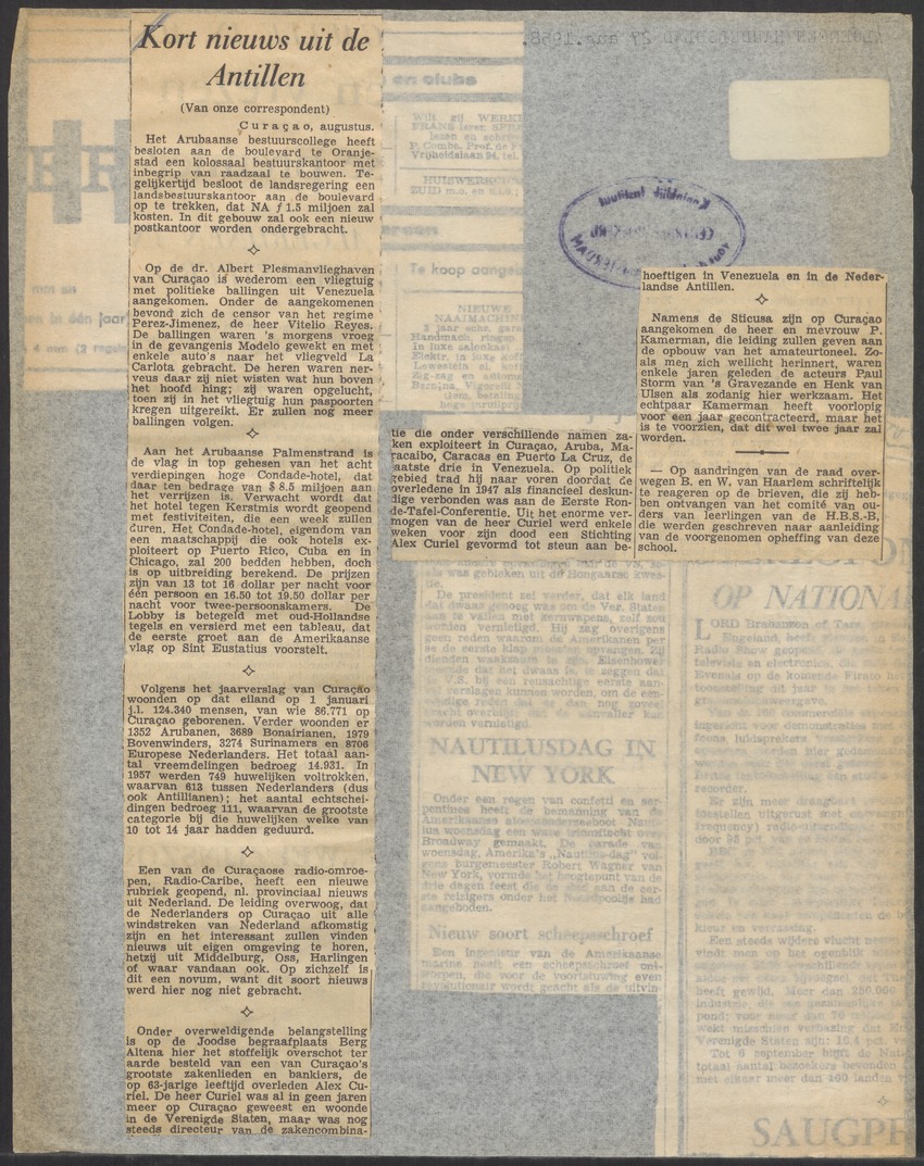 [Politieke partijen en verkiezingen Curaçao, 1941-1958] - 