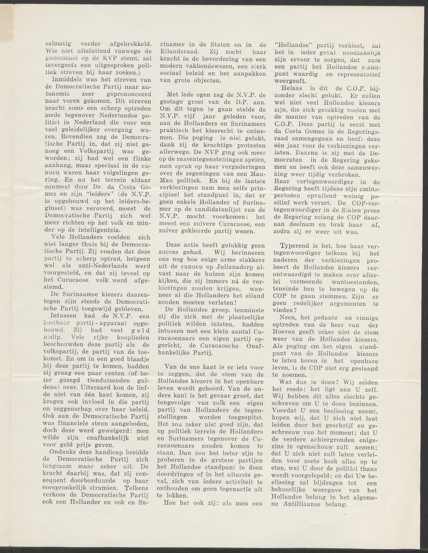 [Politieke partijen en verkiezingen Curaçao, 1941-1958] - 