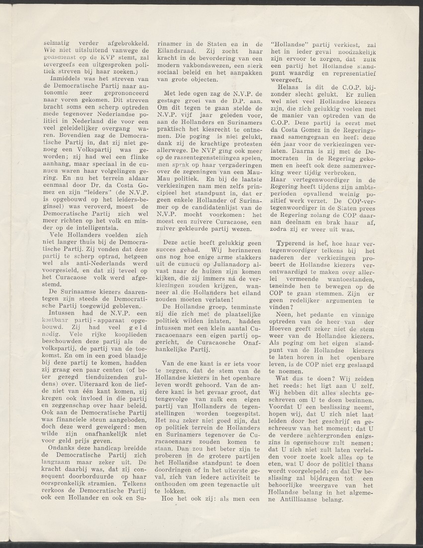 [Politieke partijen en verkiezingen Curaçao, 1941-1958] - 