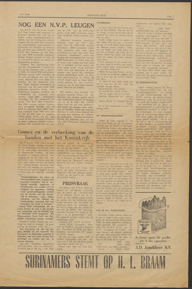[Politieke partijen en verkiezingen Curaçao, 1941-1958] - 