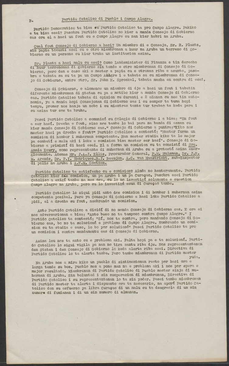 [Politieke partijen en verkiezingen Curaçao, 1941-1958] - 