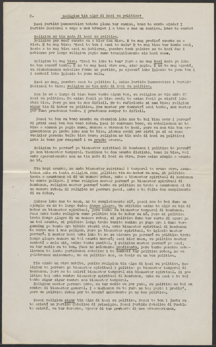 [Politieke partijen en verkiezingen Curaçao, 1941-1958] - 