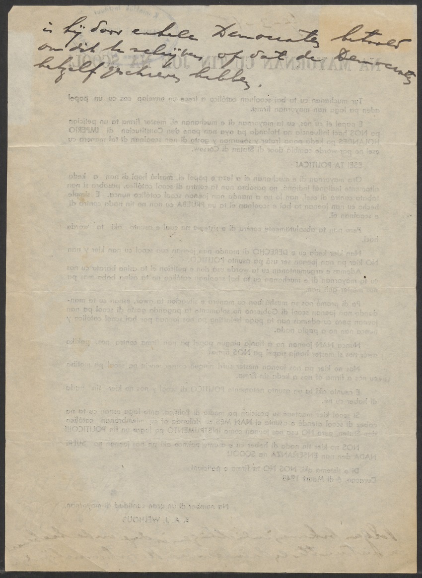 [Politieke partijen en verkiezingen Curaçao, 1941-1958] - 