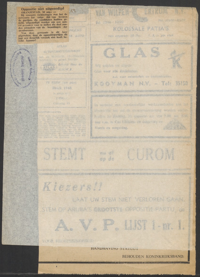[Politieke partijen en verkiezingen Curaçao, 1941-1958] - 