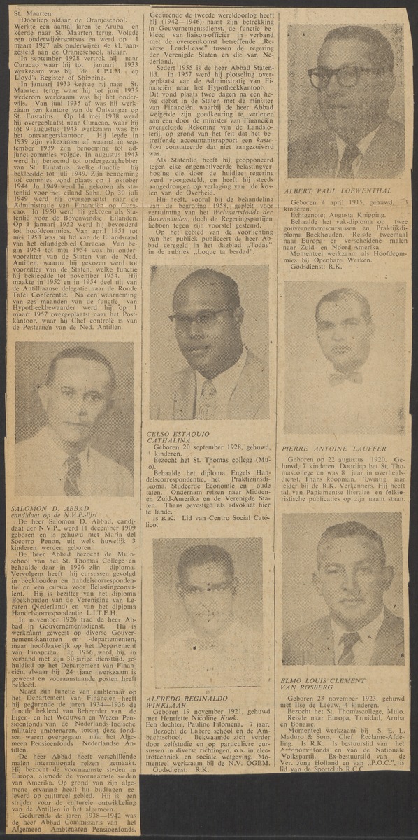 [Politieke partijen en verkiezingen Curaçao, 1941-1958] - 