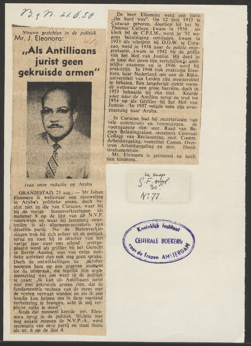 [Politieke partijen en verkiezingen Curaçao, 1941-1958] - 