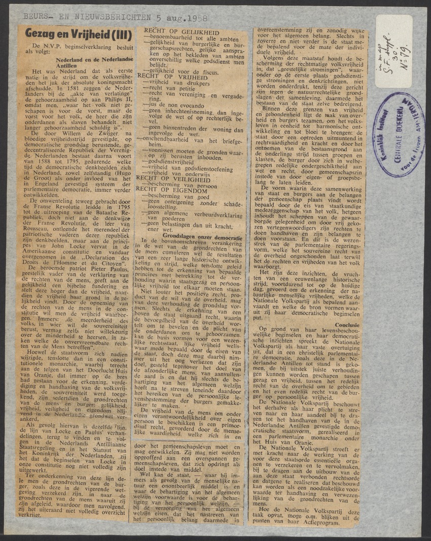 [Politieke partijen en verkiezingen Curaçao, 1941-1958] - 