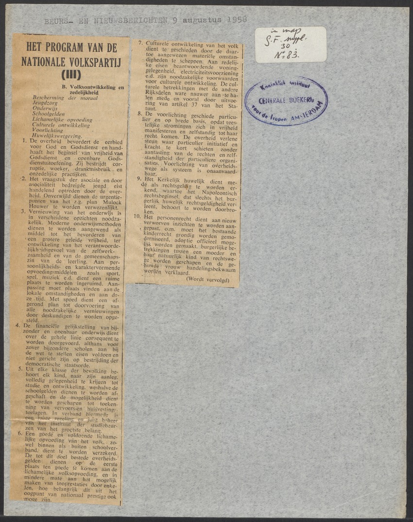 [Politieke partijen en verkiezingen Curaçao, 1941-1958] - 