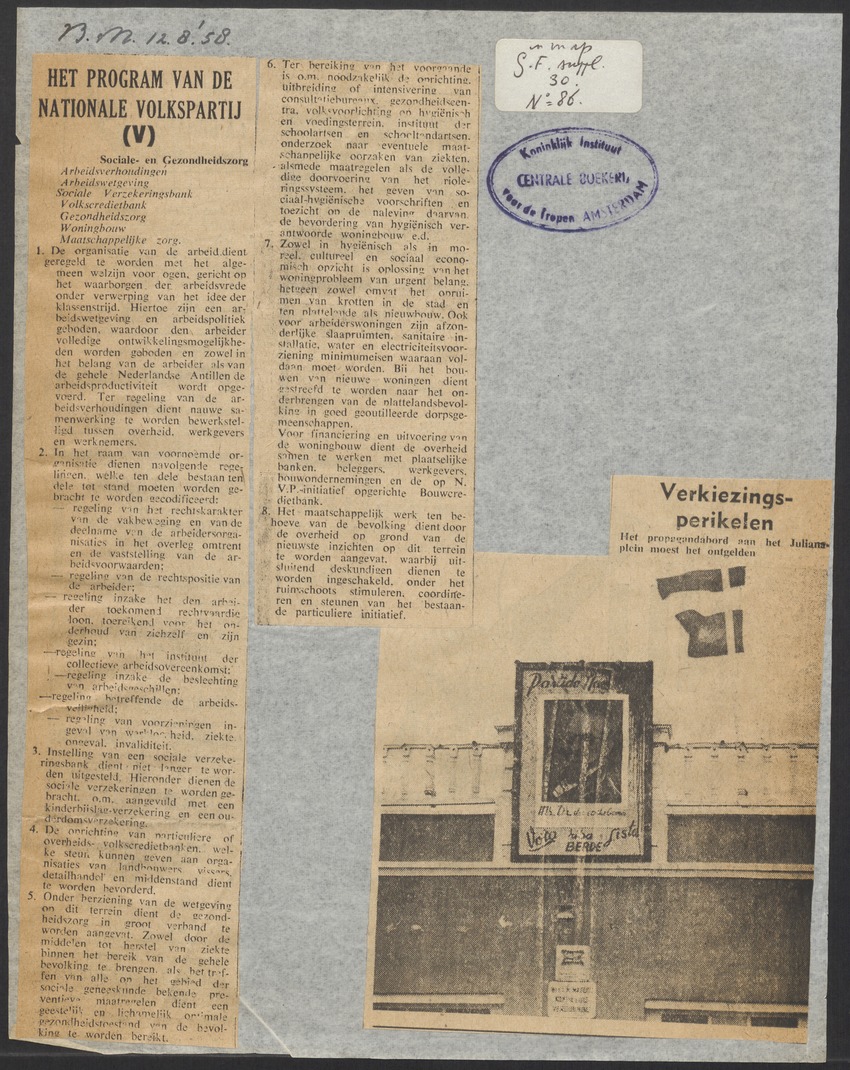 [Politieke partijen en verkiezingen Curaçao, 1941-1958] - 