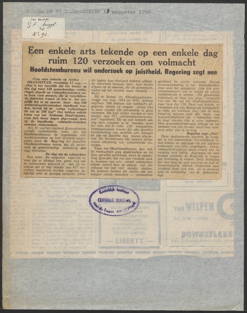 [Politieke partijen en verkiezingen Curaçao, 1941-1958] - 