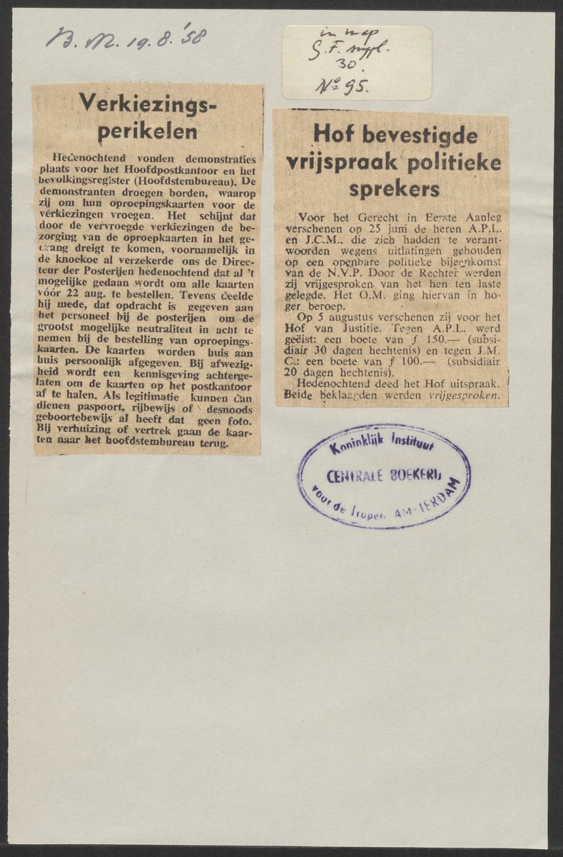 [Politieke partijen en verkiezingen Curaçao, 1941-1958] - 