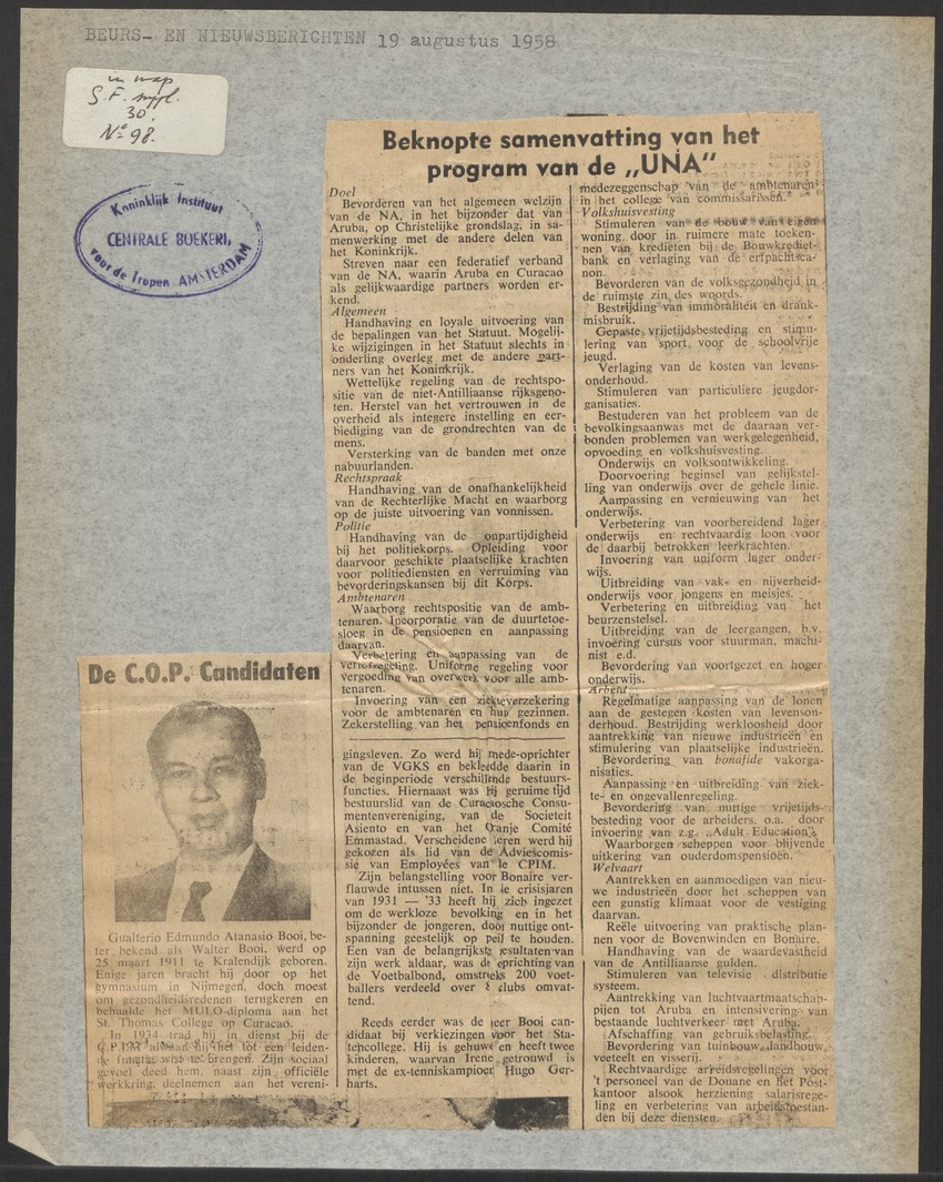 [Politieke partijen en verkiezingen Curaçao, 1941-1958] - 