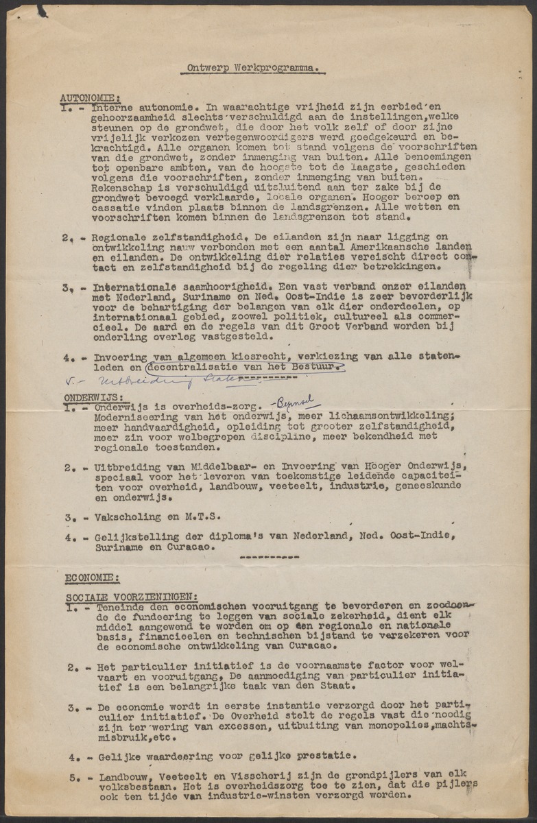 [Politieke partijen en verkiezingen Curaçao, 1941-1958] - 