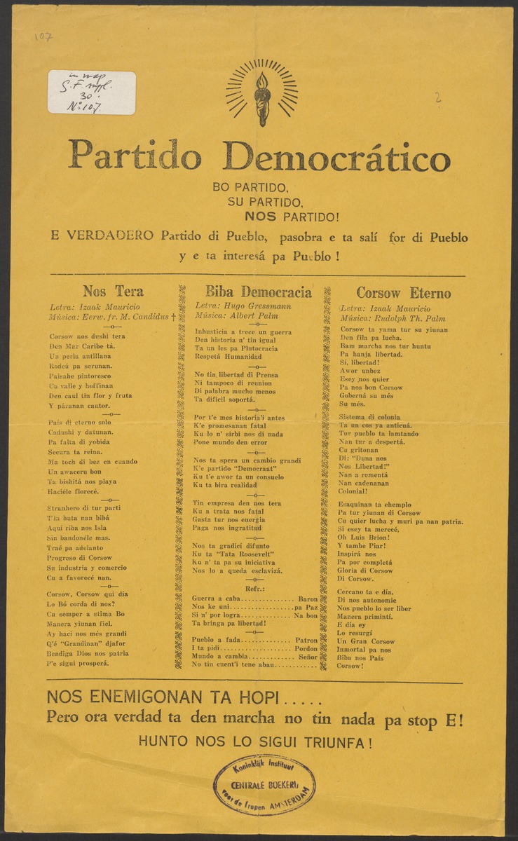 [Politieke partijen en verkiezingen Curaçao, 1941-1958] - 