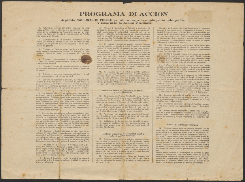 [Politieke partijen en verkiezingen Curaçao, 1941-1958] - 