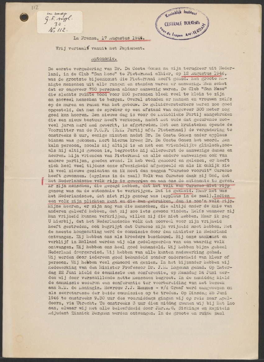 [Politieke partijen en verkiezingen Curaçao, 1941-1958] - 