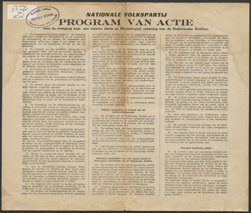 [Politieke partijen en verkiezingen Curaçao, 1941-1958] - 