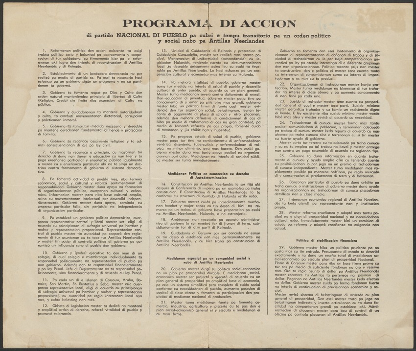 [Politieke partijen en verkiezingen Curaçao, 1941-1958] - 