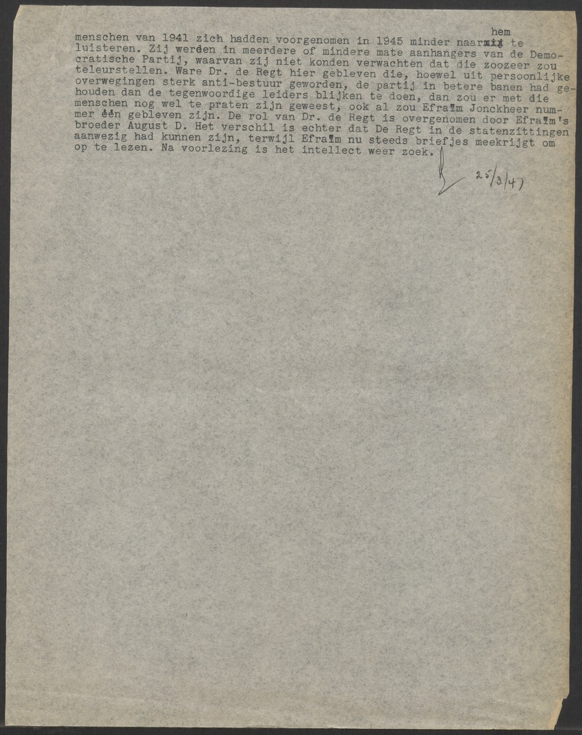 [Politieke partijen en verkiezingen Curaçao, 1941-1958] - 