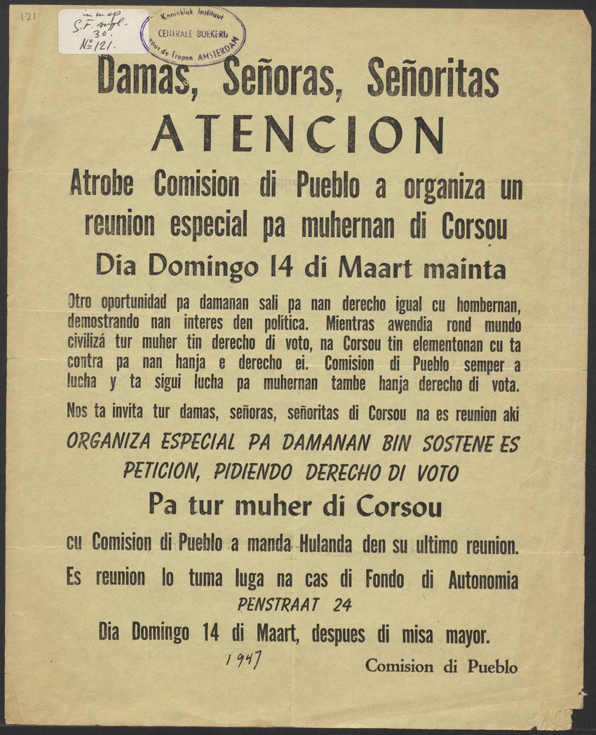 [Politieke partijen en verkiezingen Curaçao, 1941-1958] - 