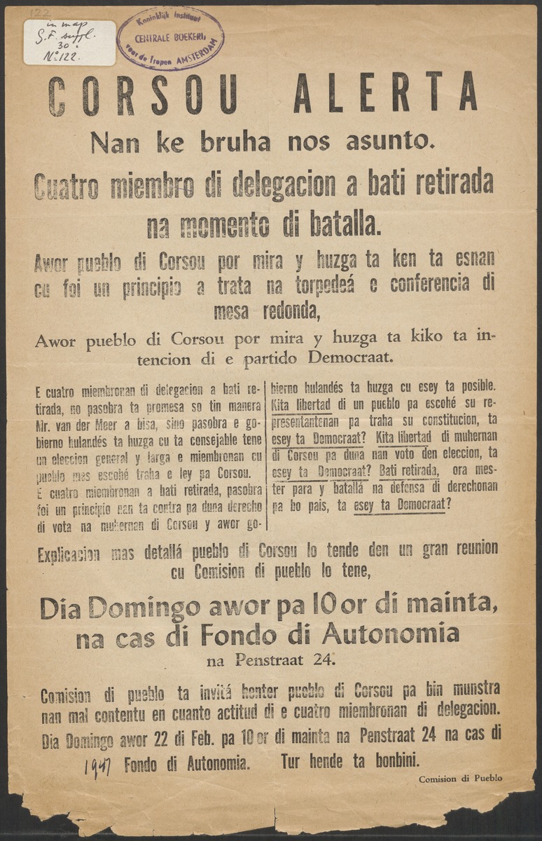 [Politieke partijen en verkiezingen Curaçao, 1941-1958] - 