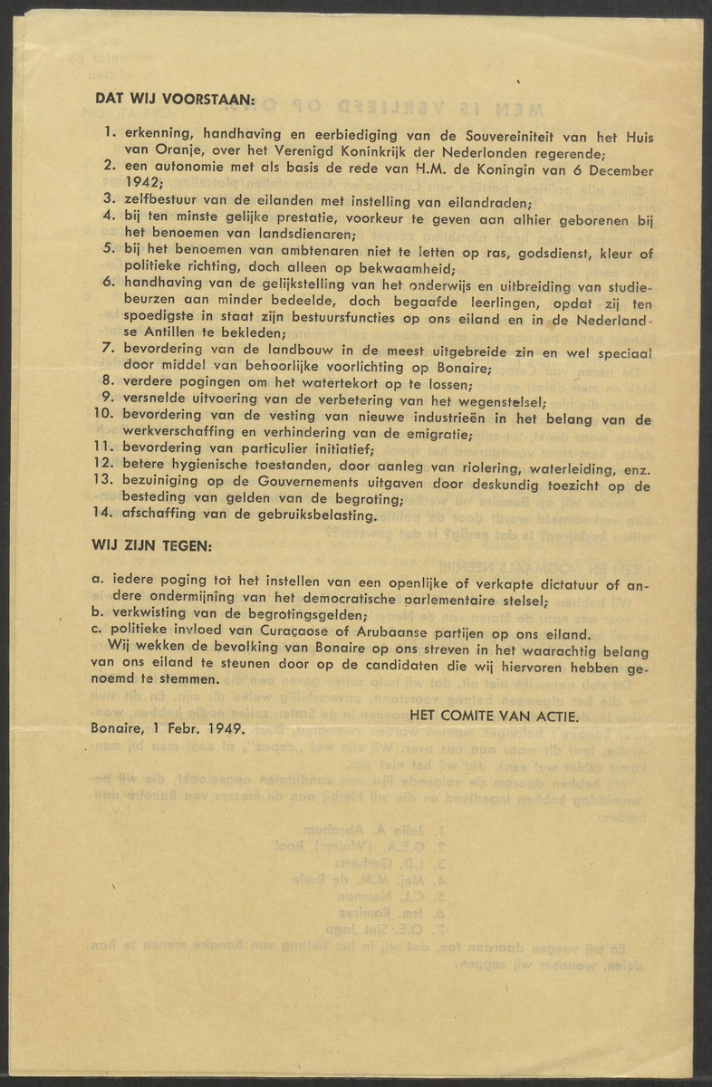 [Politieke partijen en verkiezingen Curaçao, 1941-1958] - 