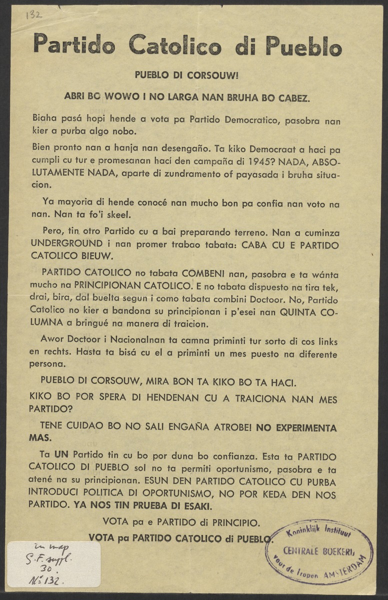 [Politieke partijen en verkiezingen Curaçao, 1941-1958] - 