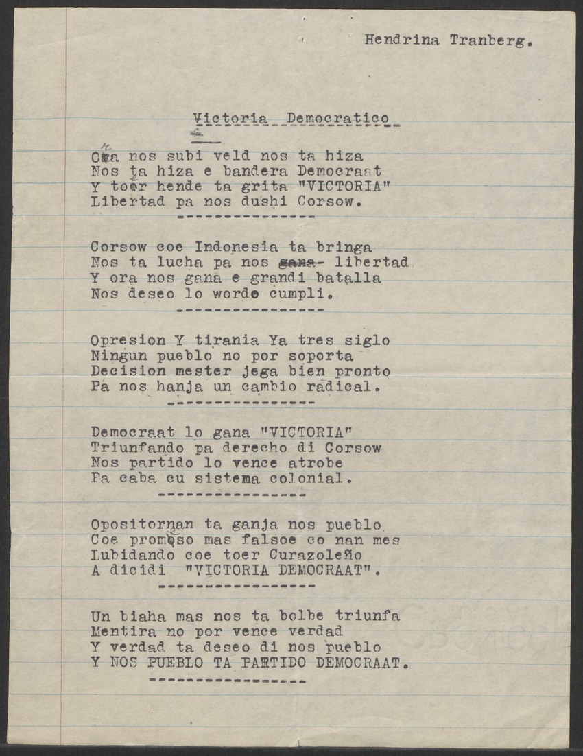 [Politieke partijen en verkiezingen Curaçao, 1941-1958] - 