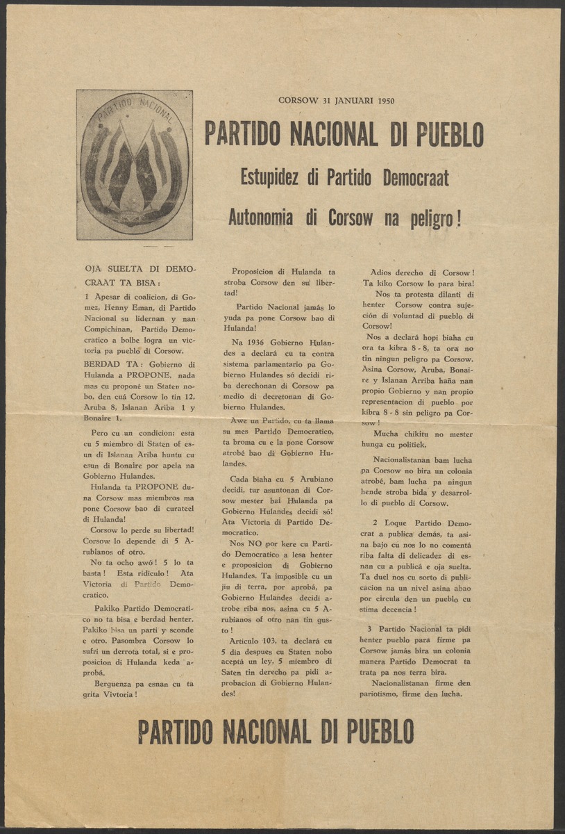 [Politieke partijen en verkiezingen Curaçao, 1941-1958] - 