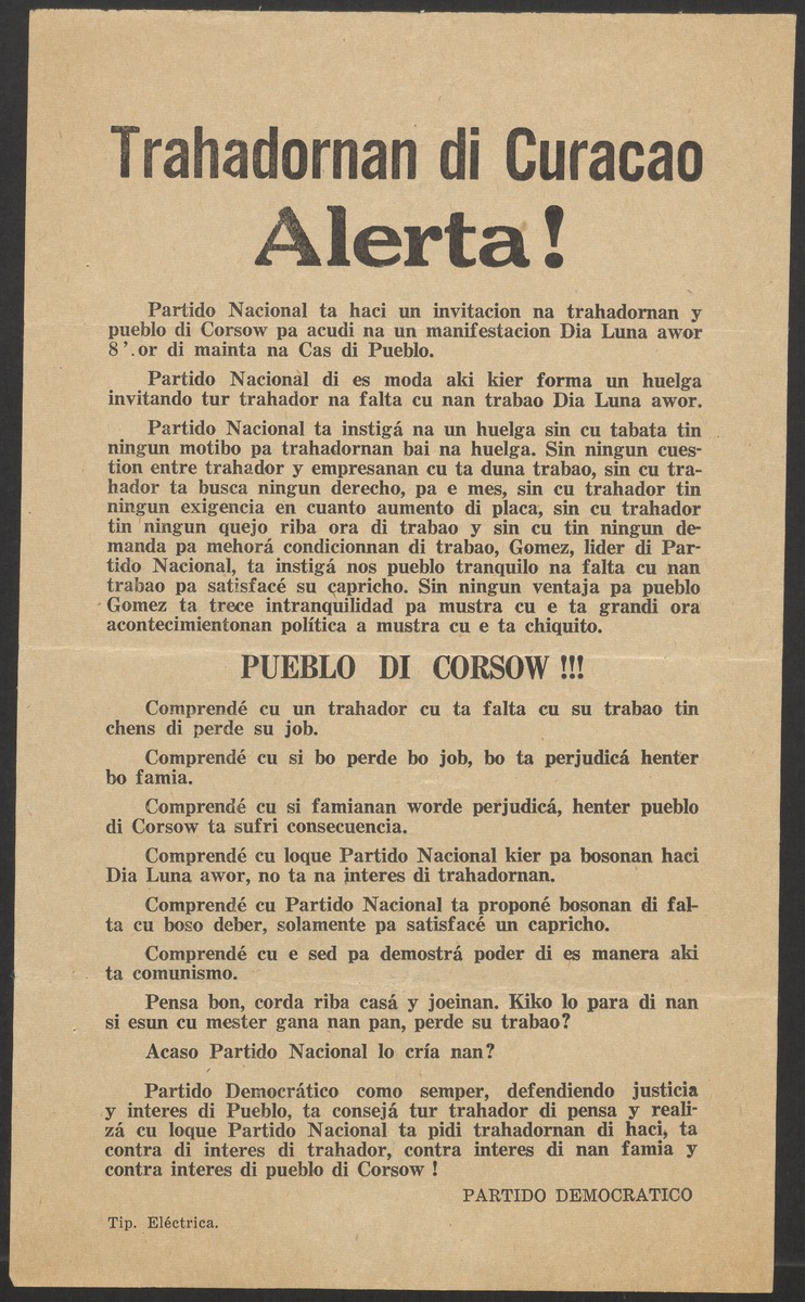 [Politieke partijen en verkiezingen Curaçao, 1941-1958] - 