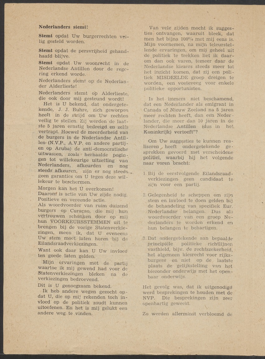 [Politieke partijen en verkiezingen Curaçao, 1941-1958] - 