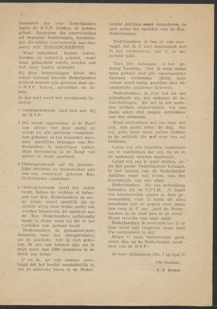 [Politieke partijen en verkiezingen Curaçao, 1941-1958] - 