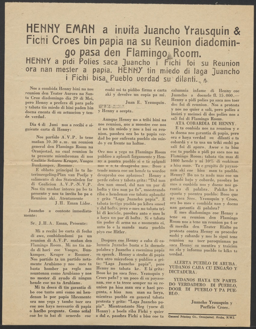 [Politieke partijen en verkiezingen Curaçao, 1941-1958] - 