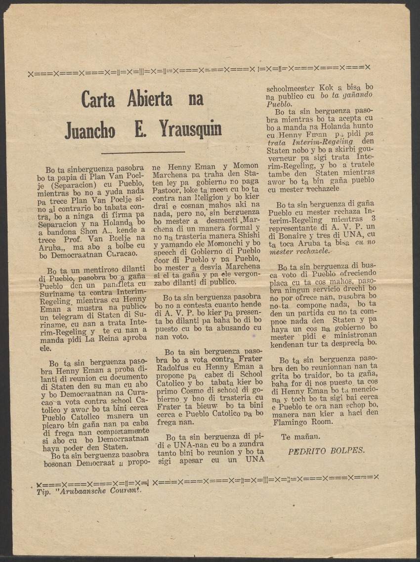 [Politieke partijen en verkiezingen Curaçao, 1941-1958] - 