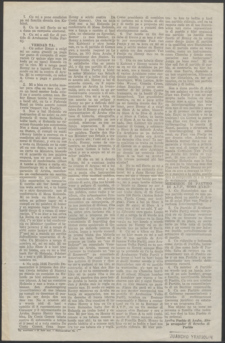 [Politieke partijen en verkiezingen Curaçao, 1941-1958] - 