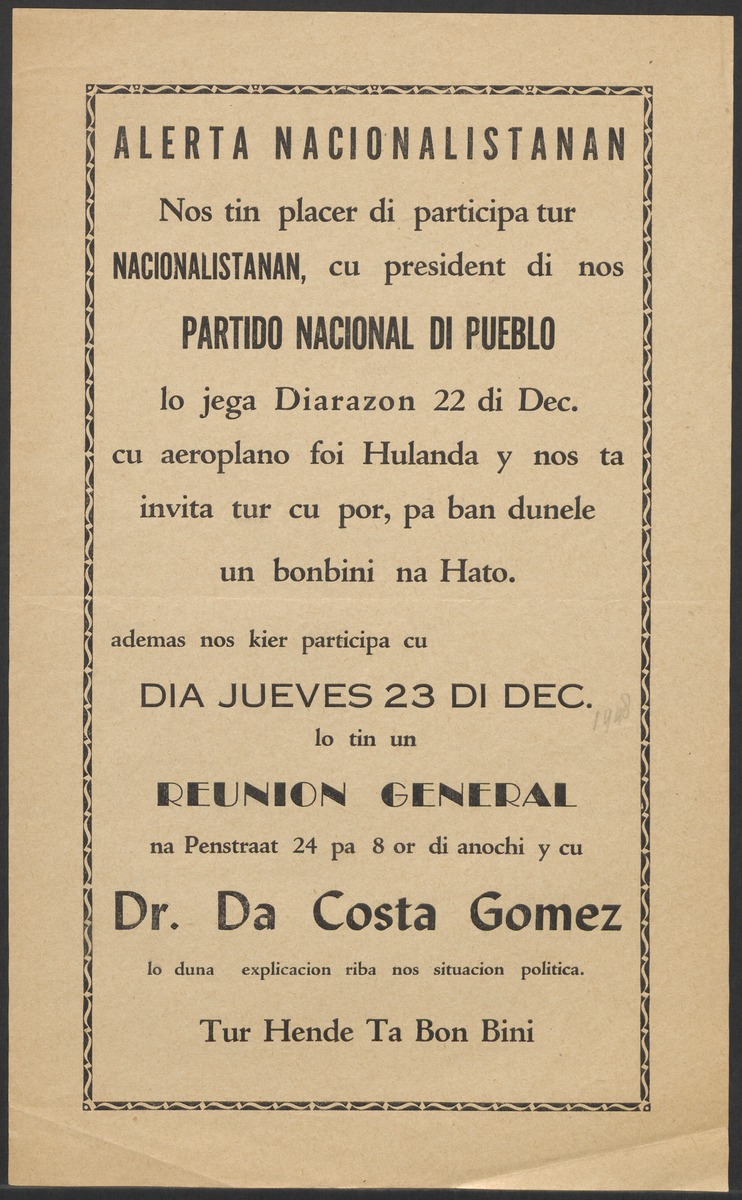 [Politieke partijen en verkiezingen Curaçao, 1941-1958] - 
