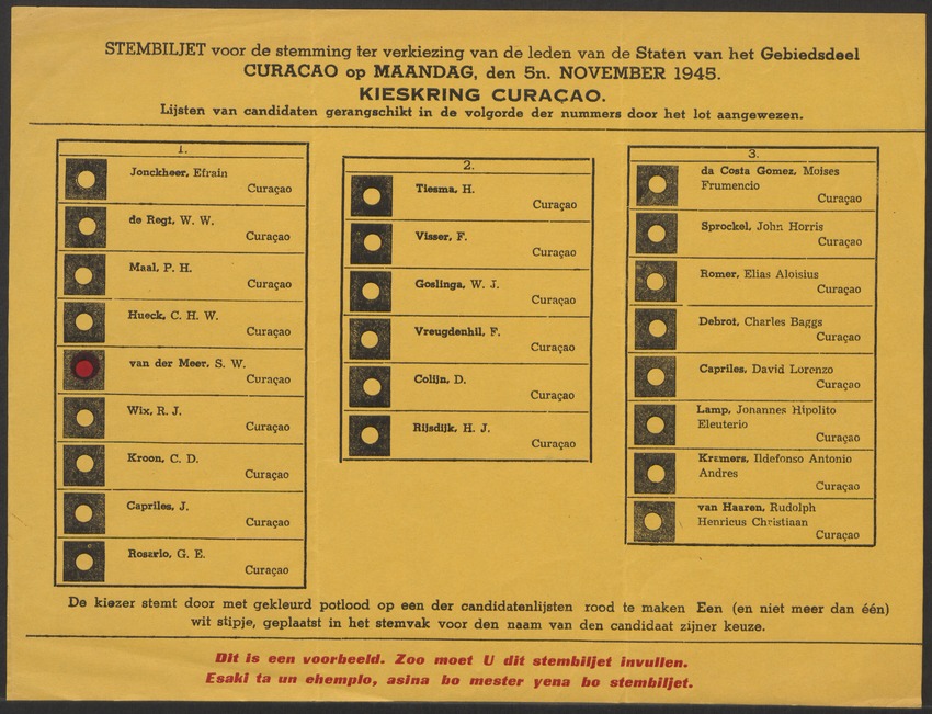 [Politieke partijen en verkiezingen Curaçao, 1941-1958] - 