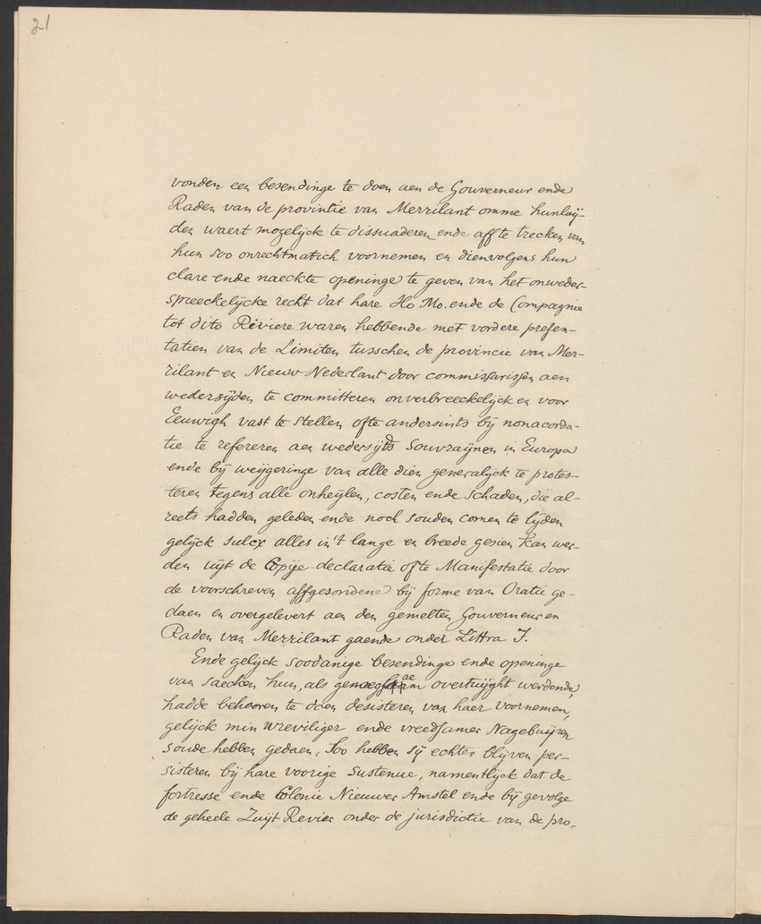 Vertoog van de Bewindhebbers der West-Indische Compagnie aan de Staten Generaal betreffende de gedragingen der Engelsen in Nieuw-Nederland - 