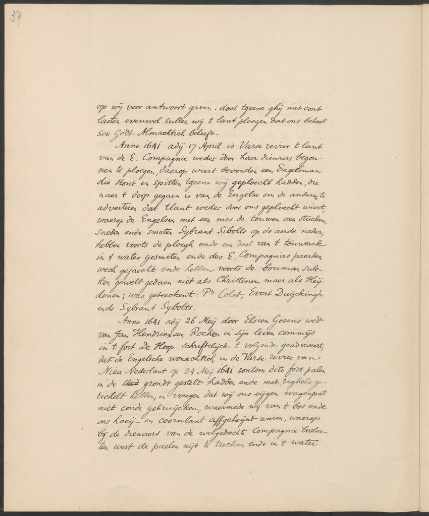 Vertoog van de Bewindhebbers der West-Indische Compagnie aan de Staten Generaal betreffende de gedragingen der Engelsen in Nieuw-Nederland - 