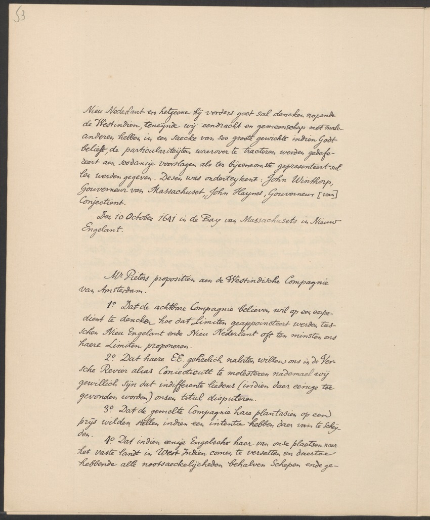 Vertoog van de Bewindhebbers der West-Indische Compagnie aan de Staten Generaal betreffende de gedragingen der Engelsen in Nieuw-Nederland - 