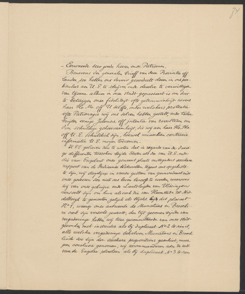 Vertoog van de Bewindhebbers der West-Indische Compagnie aan de Staten Generaal betreffende de gedragingen der Engelsen in Nieuw-Nederland - 
